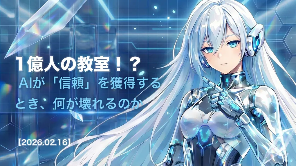 1億人の教室！？ AIが「信頼」を獲得するとき、何が壊れるのか