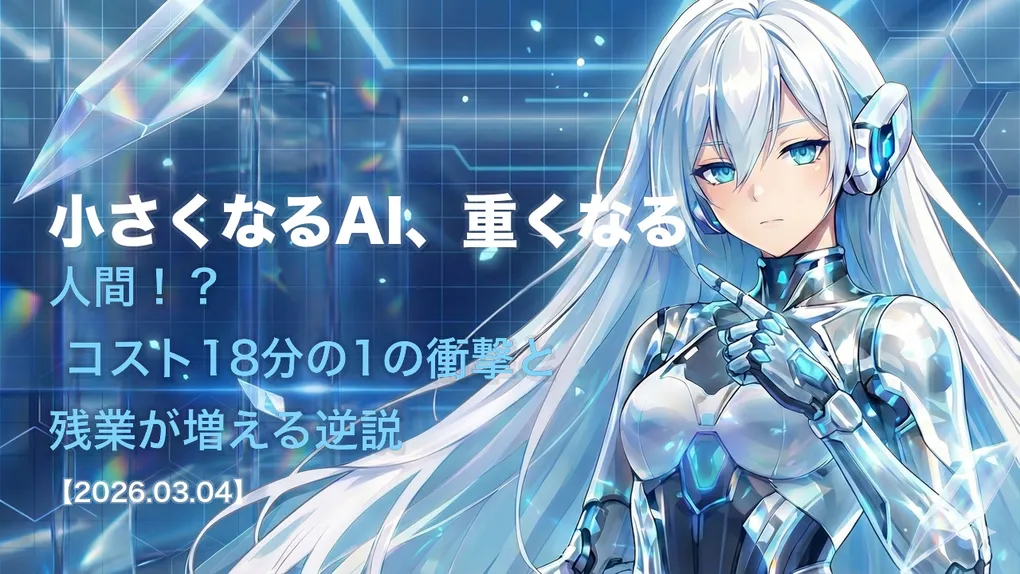 小さくなるAI、重くなる人間！？ コスト18分の1の衝撃と残業が増える逆説